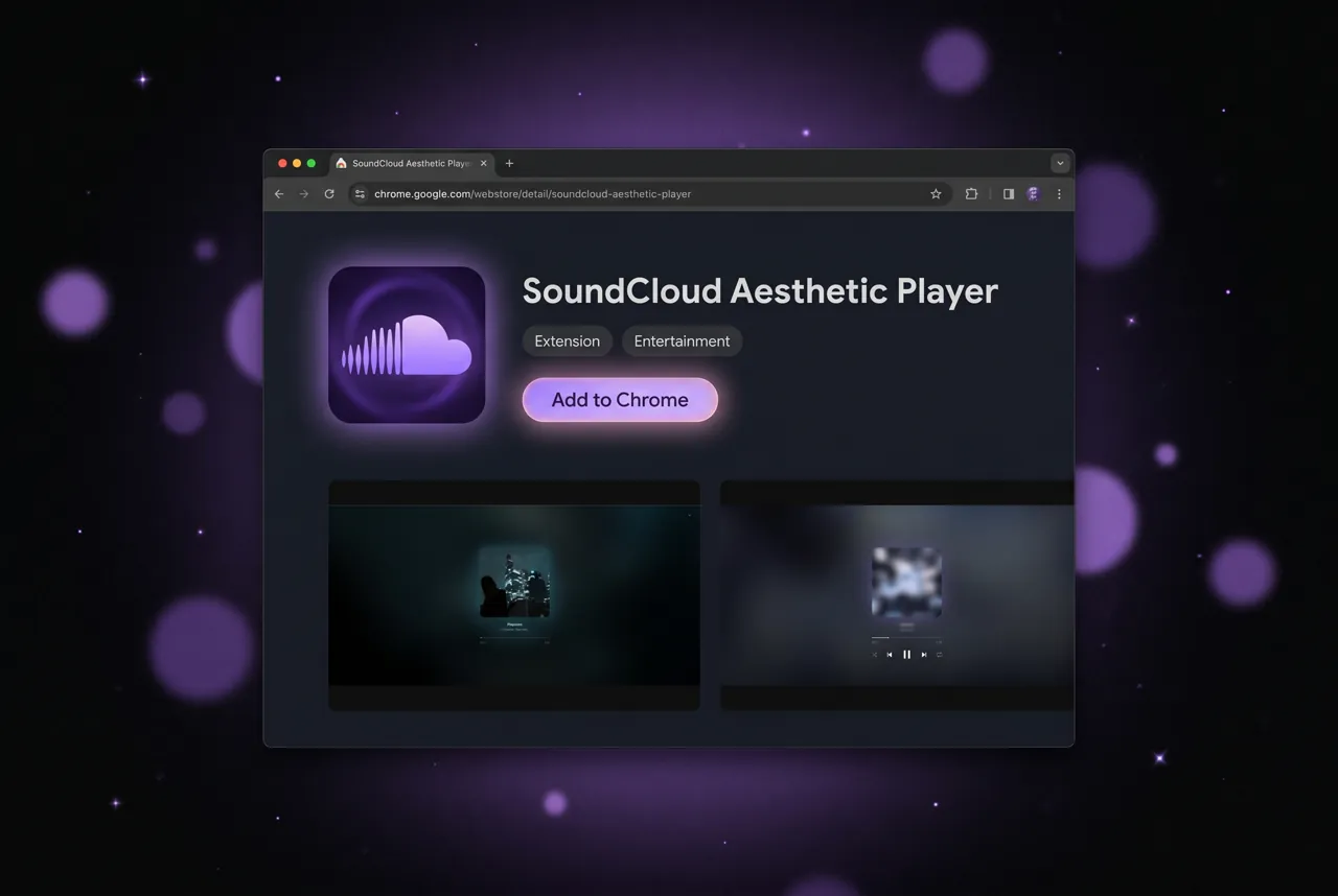 Chrome Web Store listing for the Aesthetic Player extension